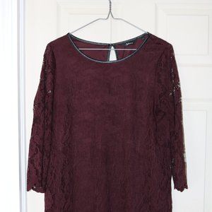 Maroon Lace Dress